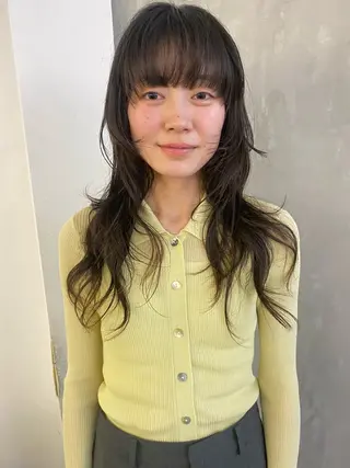 ロング カラー 森貴裕/ベージュ/ パーマ/オリーブのヘアスタイル