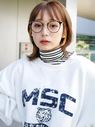 ミディアム カラー ヘアアレンジ cecil hair 難波店所属・髪質改善透明感カラー /SHOGO☀️のヘアスタイル