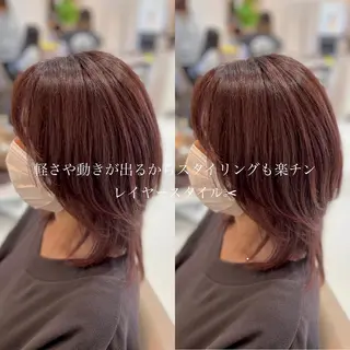 ミディアム カラー 堀口 彩佳のヘアスタイル