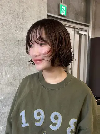 ミディアム カラー パーマ 伊藤ほのか /パーマ/ショートのヘアスタイル