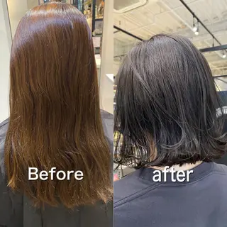 ミディアム カラー AVANCE京橋所属・ハイトーンヘア/ 島崎　タクミのヘアスタイル