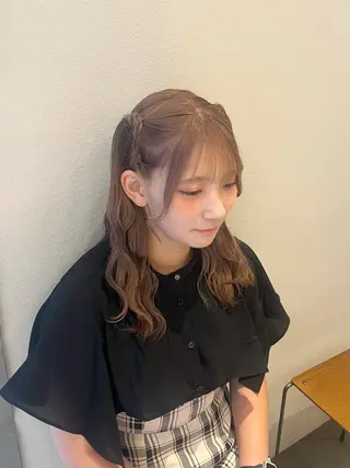 ロング ヘアアレンジ ヘアメ/アレンジ/暖 色/顔周り/あつはのヘアスタイル