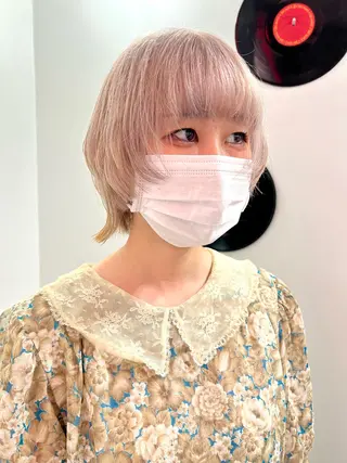 ショート カラー ヘアアレンジ 🧨ブリーチー×ボブ レイヤー💎じゅえるのヘアスタイル