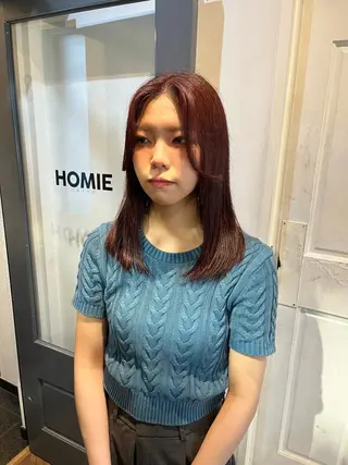 セミロング カラー HOMIE TOKYO所属・sora / 渋谷 / ハイトーンのヘアスタイル