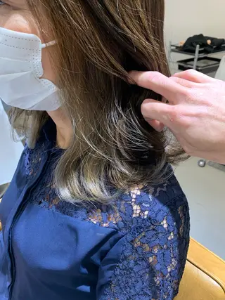 ミディアム カラー 縮毛矯正×艶カラー /中村勇太のヘアスタイル