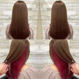 セミロング カラー "PEPPU "所属・派手髪、ハイトーン ショートヘアShinのヘアスタイル