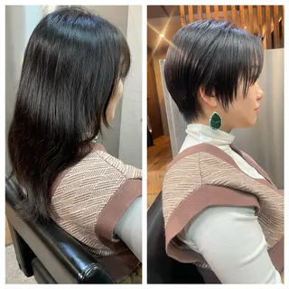 ショート カラー ショートボブ縮毛矯正 髪質改善のプロ山道潤のヘアスタイル