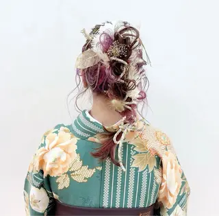 ロング カラー ヘアアレンジ ナカジマ ナナのヘアスタイル