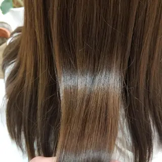 ミディアム カラー 顔周りレイヤーカット 髪質改善代表西村功平のヘアスタイル