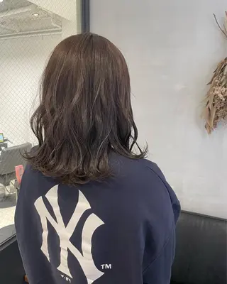 ミディアム カラー 暖色カラー🍊 ボブ🌿顔周りcutのヘアスタイル