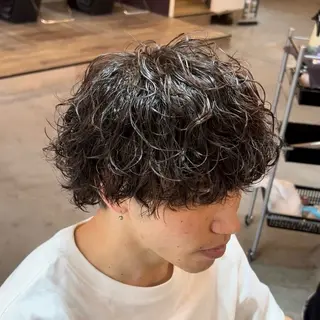 ミディアム パーマ センターパート職人 店長/TSUBASAのヘアスタイル