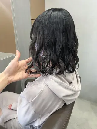 ミディアム パーマ ボブパーマコテ巻き風 パーマNo1深江秀平のヘアスタイル