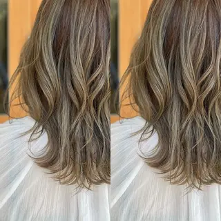 セミロング カラー Snaly カラー特化ページのヘアスタイル