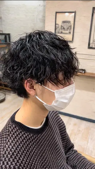 ミディアム パーマ メンズ メンズStylist 山根慧のヘアスタイル