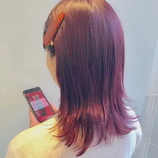 セミロング カラー ヘアアレンジ SNSで大バズり‼️ 欧米風ヘア大ヒット中のヘアスタイル