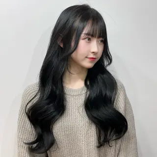 ロング カラー 透明感×髪質改善🧸 韓国ヘア　武田涼のヘアスタイル