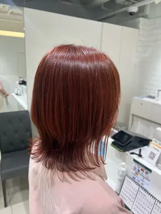 ミディアム カラー 暖色カラー🌹 中山由梨のヘアスタイル