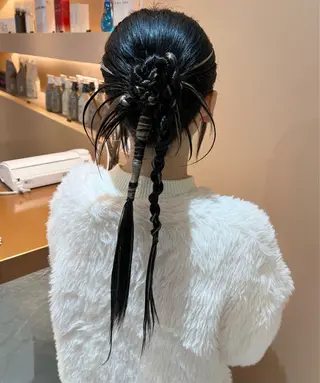 ロング カラー ヘアアレンジ ✨カチモリ✨レイヤー 韓国ヘア🇰🇷ゆいのヘアスタイル