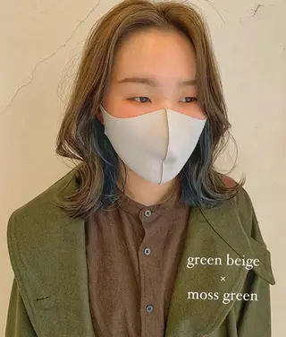 ミディアム カラー 似合わせカットカラー ♡佐藤捺美のヘアスタイル