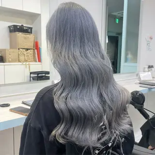 ロング カラー 🩵透明感カラー× 縮毛ボブ🩵ヒナノのヘアスタイル