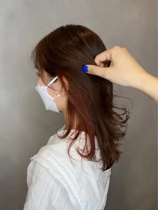 セミロング カラー 吹田 駿 髪質改善縮毛矯正のヘアスタイル