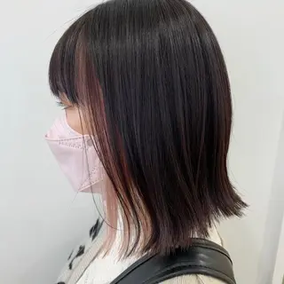 ミディアム カラー ぱつっとボブ/ 小野あかねのその他イメージ