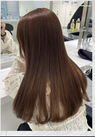 ロング カラー ONYX 表参道所属・表参道/ハイライト 髪質改善ストレートのヘアスタイル