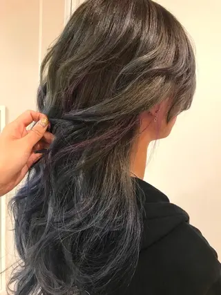 ロング カラー 高橋恵🌈生え癖改善 ウルフ/レイヤーのヘアスタイル