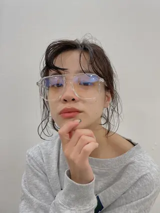 ミディアム カラー 梅田／ベージュ レイヤー／ヌマタのヘアスタイル