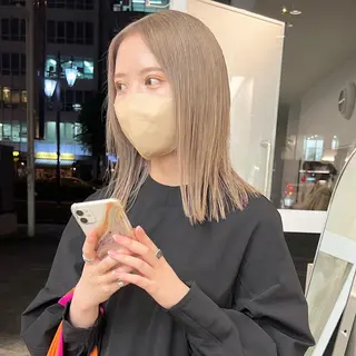 ミディアム カラー クロスパーマ× 透明感カラー✂︎のヘアスタイル