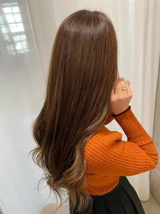 セミロング カラー 田中 アキオのヘアスタイル