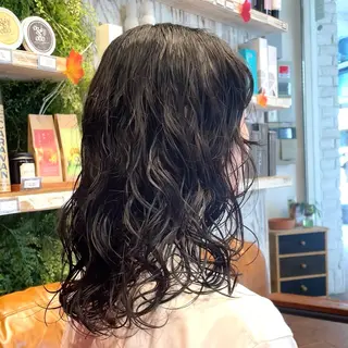 セミロング パーマ 横浜パーマ🌐 暖色カラー🍒もえかのヘアスタイル