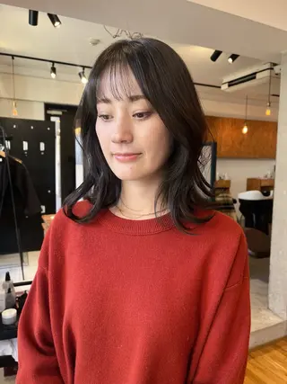 ミディアム カラー 暖色/パーマ 🌼クニトウメイのヘアスタイル