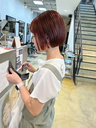 ショート カラー メンズパーマ/ ハイトーン/古川晴輝のヘアスタイル