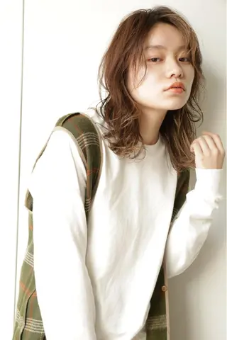 セミロング カラー ヘアアレンジ メンズパーマの達人 🌟川内絵人のヘアスタイル