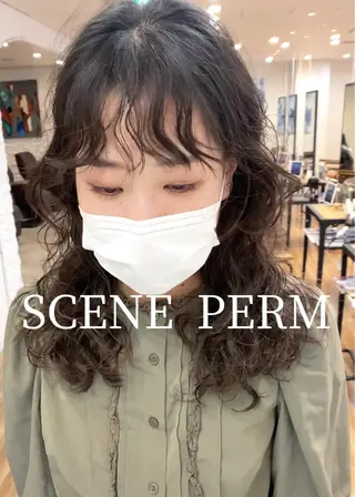 ロング パーマ 古沢 新のヘアスタイル