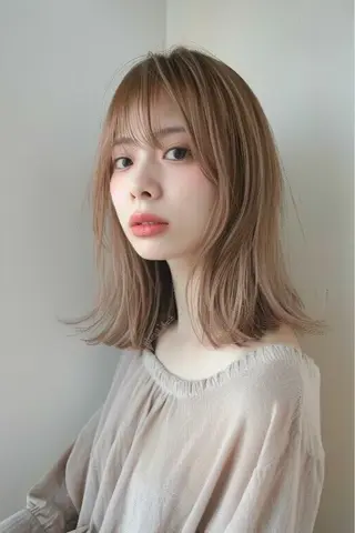 セミロング カラー 【丁寧な施術】 似合せカラーYUTOのヘアスタイル