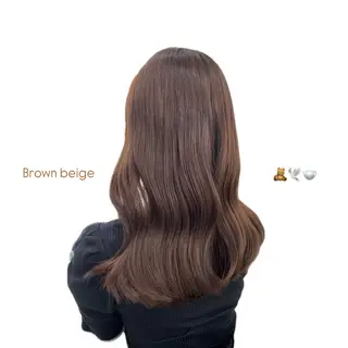 セミロング カラー SALOWIN MITO所属・nana /ベージュ / 透明感カラーのヘアスタイル