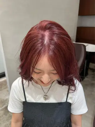 ミディアム カラー 💖暖色/ピンク💖 髪質改善/YUIKOのヘアスタイル
