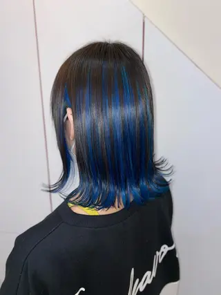 ミディアム ゆぴ☾‪/推しカラー /ハイトーンのヘアスタイル