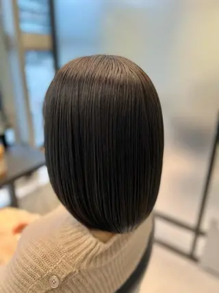 ミディアム カラー 縮毛矯正　野口 恵のヘアスタイル