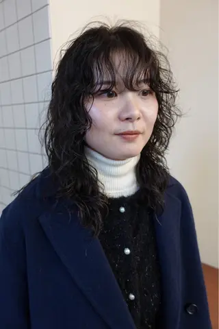 ミディアム カラー パーマ ボブパーマ/パーマ ウルフパーマのヘアスタイル