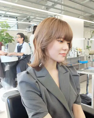 ミディアム カラー ダブルカラー/ ケアブリーチ/クニトのヘアスタイル