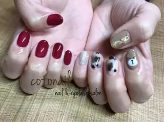 ミディアム ネイル ツメトマツゲ .のネイルデザイン