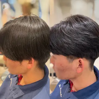 パーマ メンズ センターパート 川島爽楽のヘアスタイル