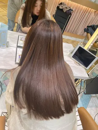 セミロング ♥️透明感×抜け感 ベージュ/佑珠♥️のヘアスタイル