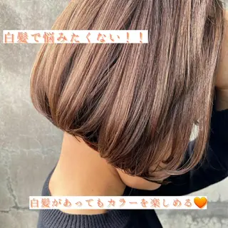 ショート カラー 難波/白髪ぼかし/ KAORIのヘアスタイル