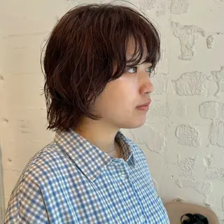 ショート カラー パーマ 🌿レイヤーボブ/パ ーマ🌿　木梨健太のヘアスタイル