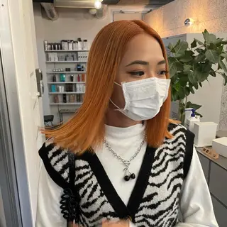 ミディアム カラー fifth所属・センターパート／マッ シュ／パーマ　あさみのヘアスタイル