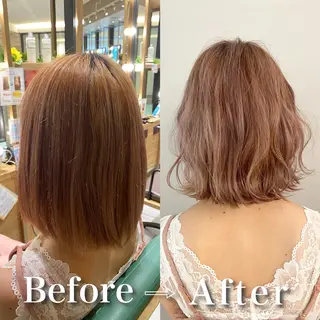 ミディアム カラー パーマ ヘアアレンジ キッズ ネイル マツエク・マツパ uno pulir所属・トップスタイリスト 永尾拓也のヘアスタイル